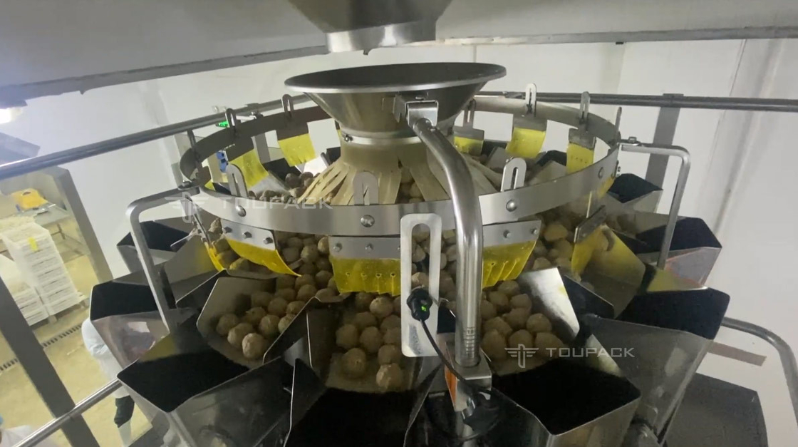 Bola de carne congelada impermeable de la empaquetadora del pesador 500g 1kg 5kg que pesa la máquina del acondicionamiento de los alimentos