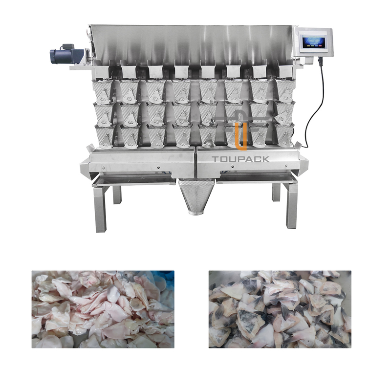 Tres tornillo principal de la capa 8 que alimenta el pesador de Multihead para la carne destrozada comida pegajosa fresca