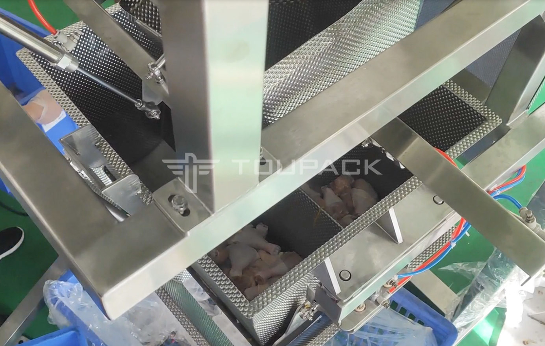 Multifunción de 16 cabezas de tornillo de alimentación pesador de pesaje y máquina de embalaje para la pata de pollo fresco