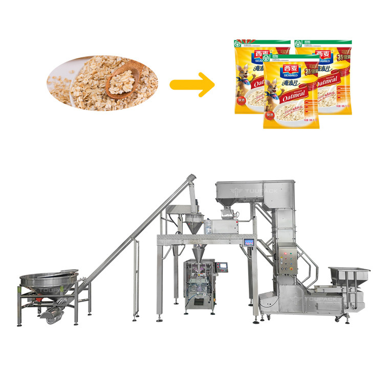Granulados de avena Pesador multicabeza Mezcla de polvo y sistema de embalaje de pesaje proporcional con pesador lineal