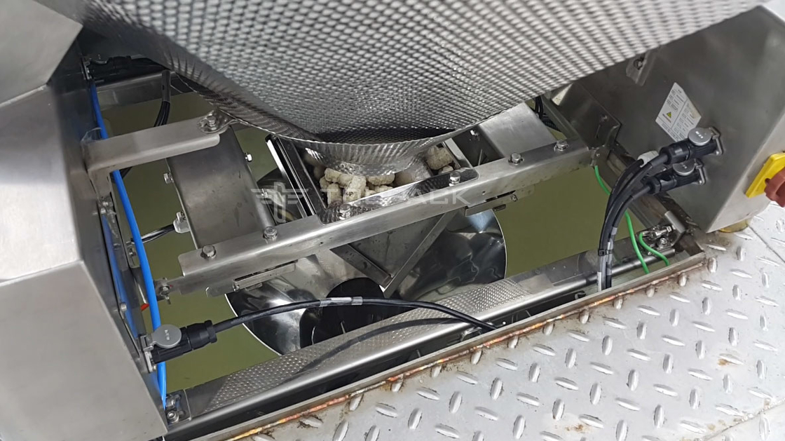 Sistema de embalaje automatizado de 30bpm para nuggets de pollo congelado industria alimentaria con pesaje multi-cabeza