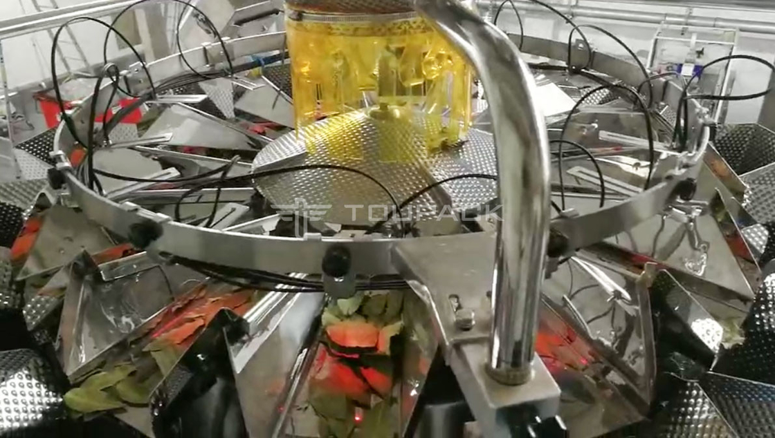 Bolsa de alimentos de hojas de la bahía Bolsa multicabeza pesadora Bolsa prefabricada Bolsa de bolso máquina de embalaje multifunción