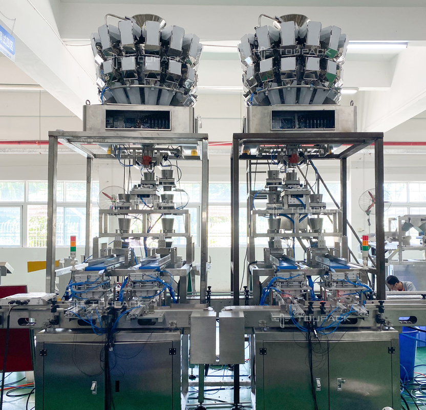 Máquina de embalaje de palillos desechables de larga franja Productos con 16 cabezas más pesadas