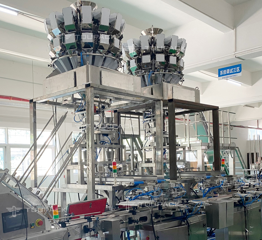 Máquina de embalaje de palillos desechables de larga franja Productos con 16 cabezas más pesadas