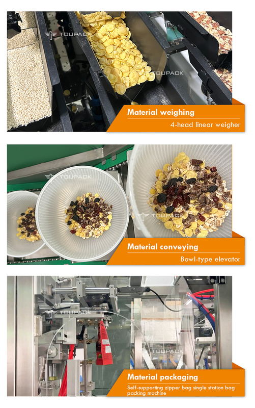 Peso automático embalaje de alimentos rebanada queso granulado desayuno avena grano prefabricado cerradura bolso de nueces máquina de embalaje