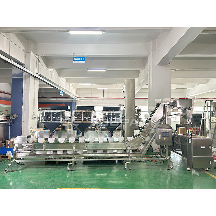 Maquina de embalaje de pesas lineal con transportador de frutas secas y frutos secos