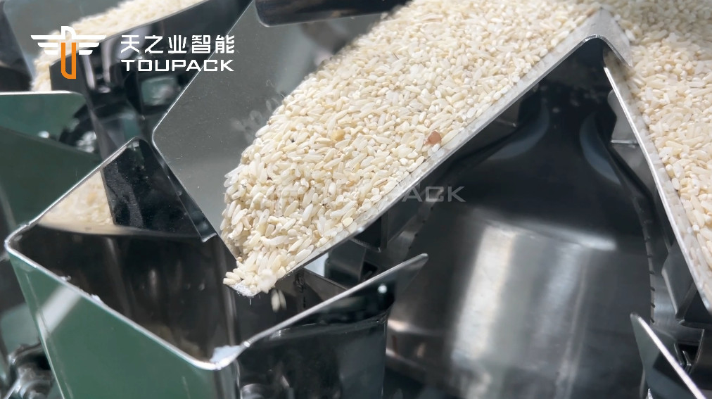 PLC MCU 14 cabeza alta alta precisión multi-cabeza pesa granulado de arroz de bolsas de embalaje máquina