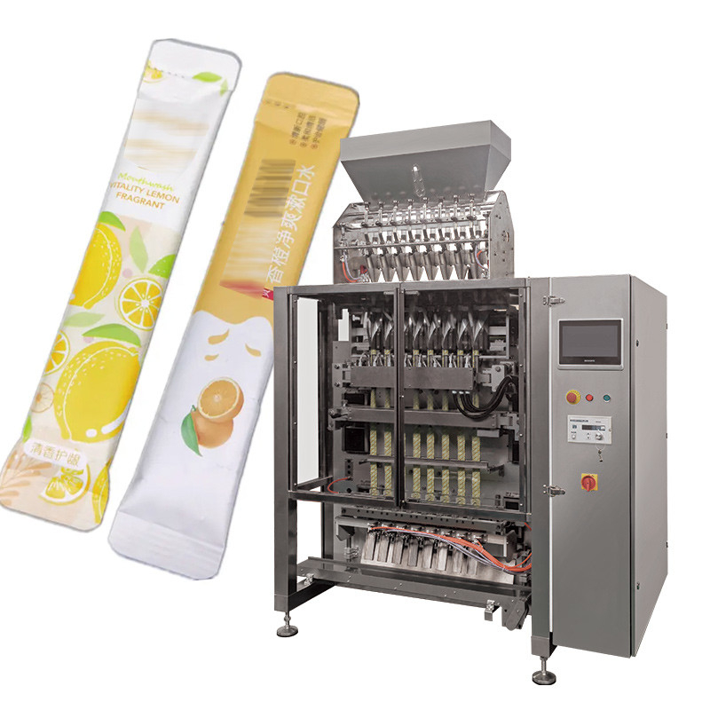 VFFS Multilane 4/6/8/10 Líneas Mezcla de leche 3 en 1 Café Instantáneo Azúcar en polvo de llenado automático máquina de embalaje de palillo