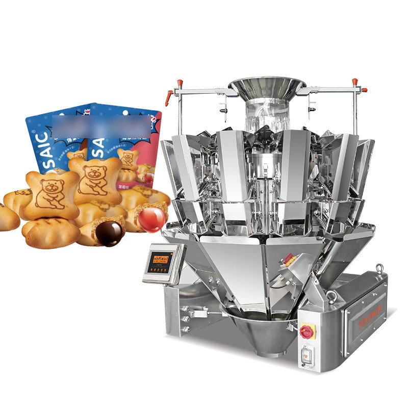 Máquina de pesaje y embalaje de frutas secas industriales de cabeza múltiple Arroz de manzana Nueces de almendras Garbanzos Gránulos de café Envasado