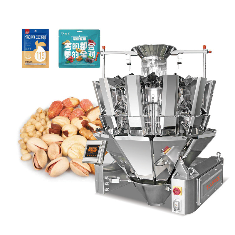 Máquina de embalaje de granulados de pesas de cabeza múltiple para galletas Máquina de embalaje secundario de alimentos para mascotas
