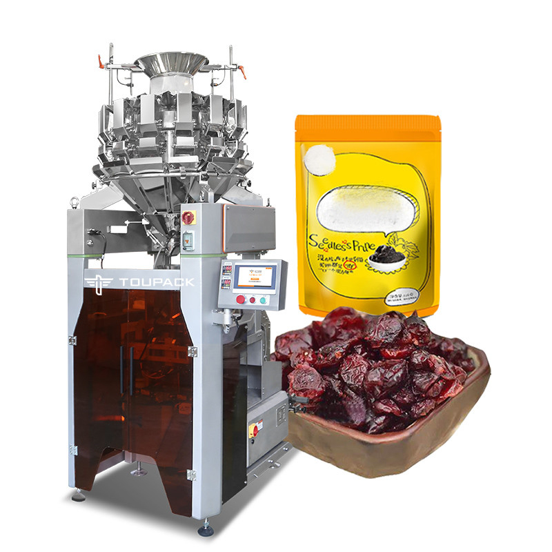 Máquina de embalaje vertical automática de ciruelas de frutas secas Alta velocidad 120BPM Máquina inteligente de pesaje y embalaje