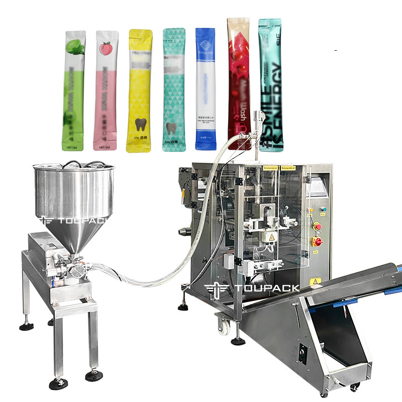 Máquina automática de envasado de envases para enjuague bucal de bolsas pequeñas Lubrificantes de maquillaje con agua de lavado de líquidos Sistemas de pesaje y envasado