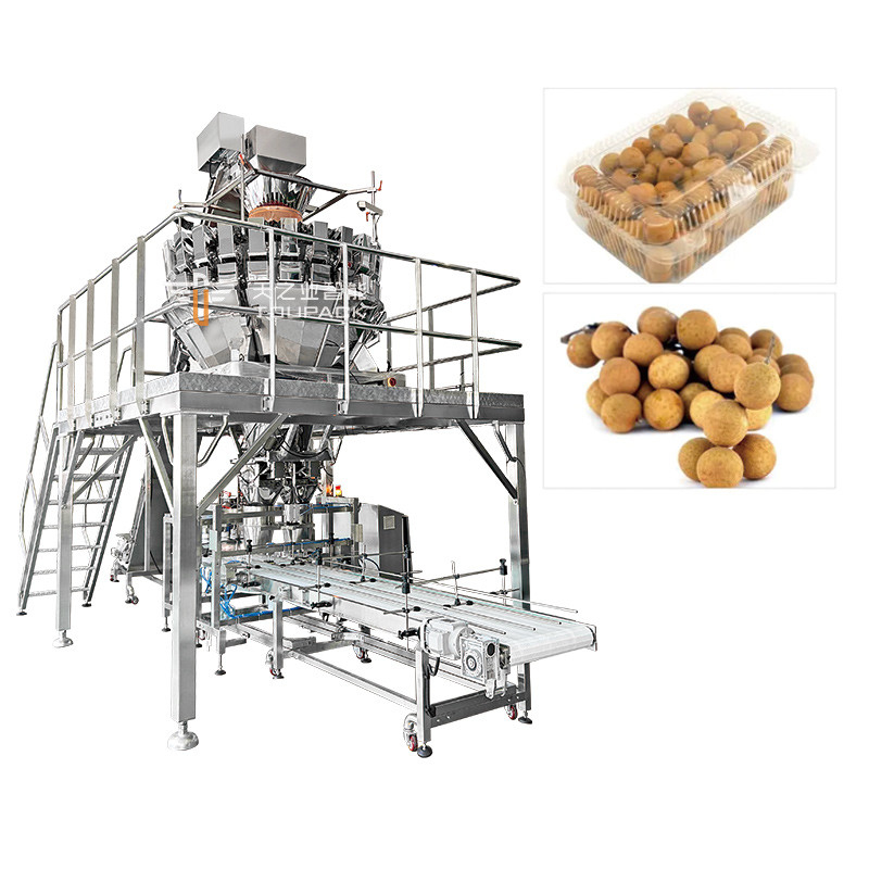 Automática de la fruta de la pasión Kumquat Jujube de invierno Caja de plástico máquina de embalaje Blackberry Pesar línea de llenado de embalaje