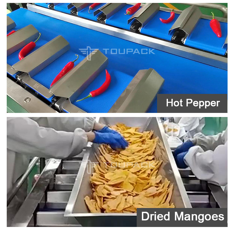 Cinturón de salchichas de Frankfurt Cinturón de alimentación de múltiples cabezas Combinación Pesador Perrito caliente horneado Cinturón de salchichas Pesador Máquina de embalaje