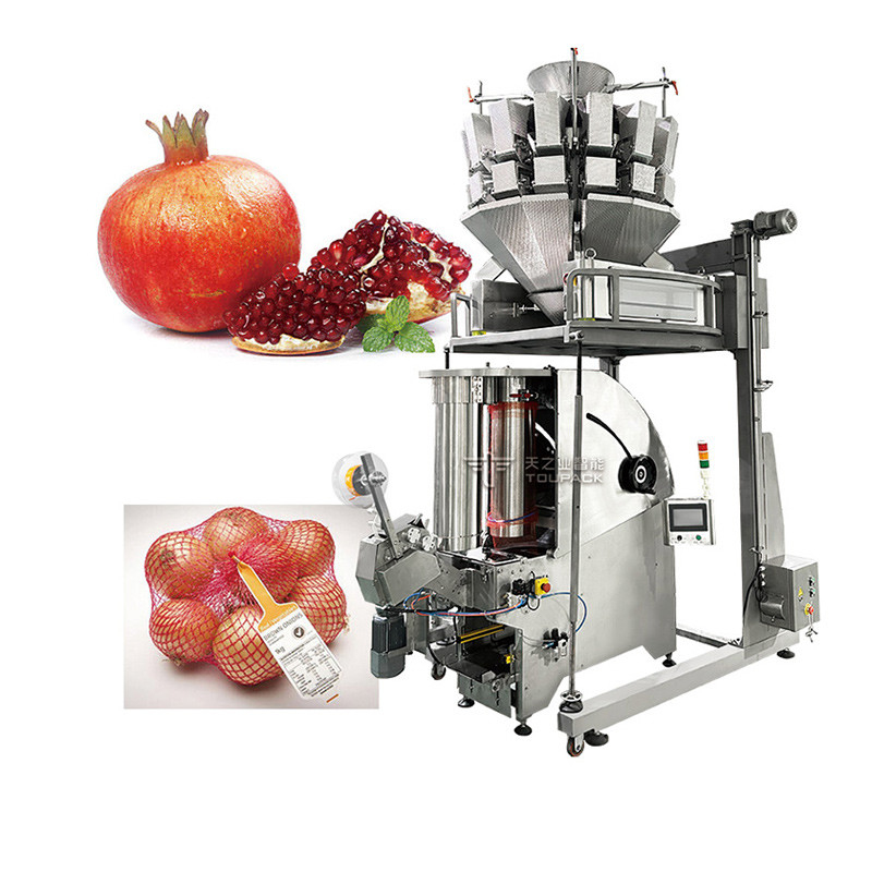 10 cabezas de pesas de múltiples cabezas de la bolsa de malla de la cebolla de la papa máquina de embalaje de la combinación de frutas de la línea de producción de pesas