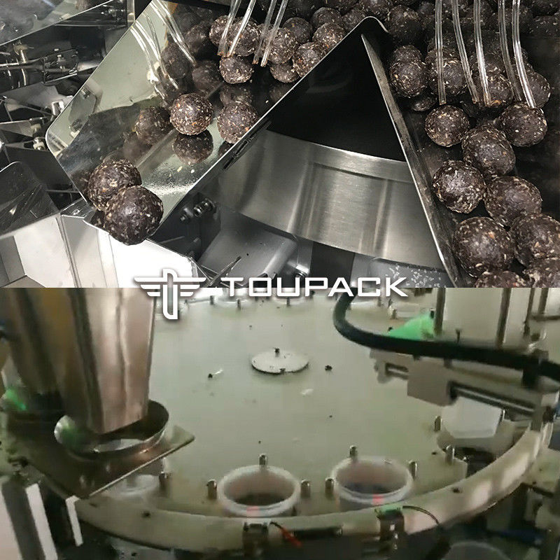 Máquina de embalaje de bolsas prefabricada Máquina de embalaje de pellets Tazas de chocolate Máquinas de llenado con fecha
