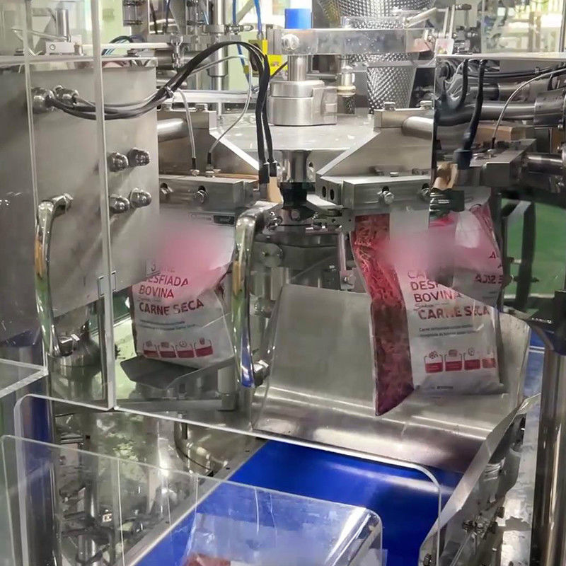 Máquina de embalaje de bolsas cuantitativas de carne de res deshidratada eficiente y lista para comer