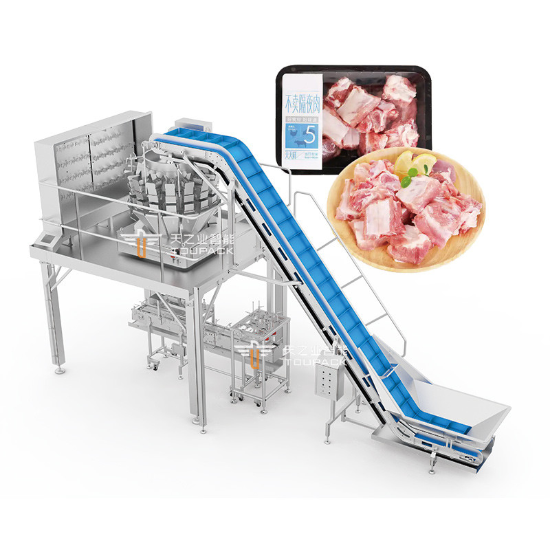 Línea de producción de envases de cajas de plástico de costilla fresca con pantalla táctil a color de 10'