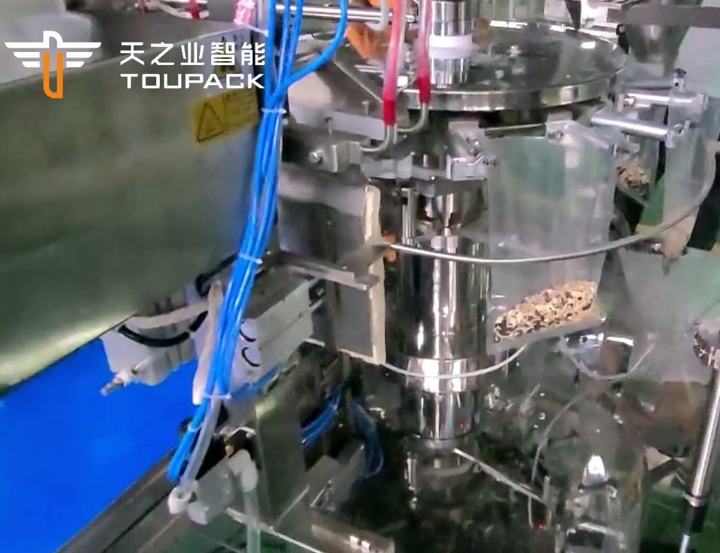 Auto Stand Up Pocket Doypack Pesar Embalaje Granulado Nueces de cacahuete y anacardos Máquina de llenado de pesas multi-cabeza