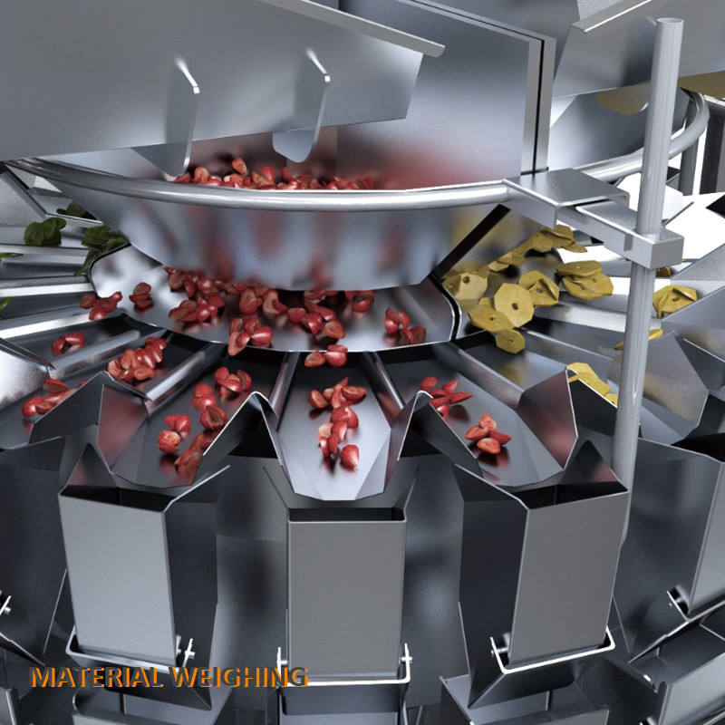 Maquina de embalaje de pesas para verduras secas crujientes y frutas mezcladas de mango y fresas