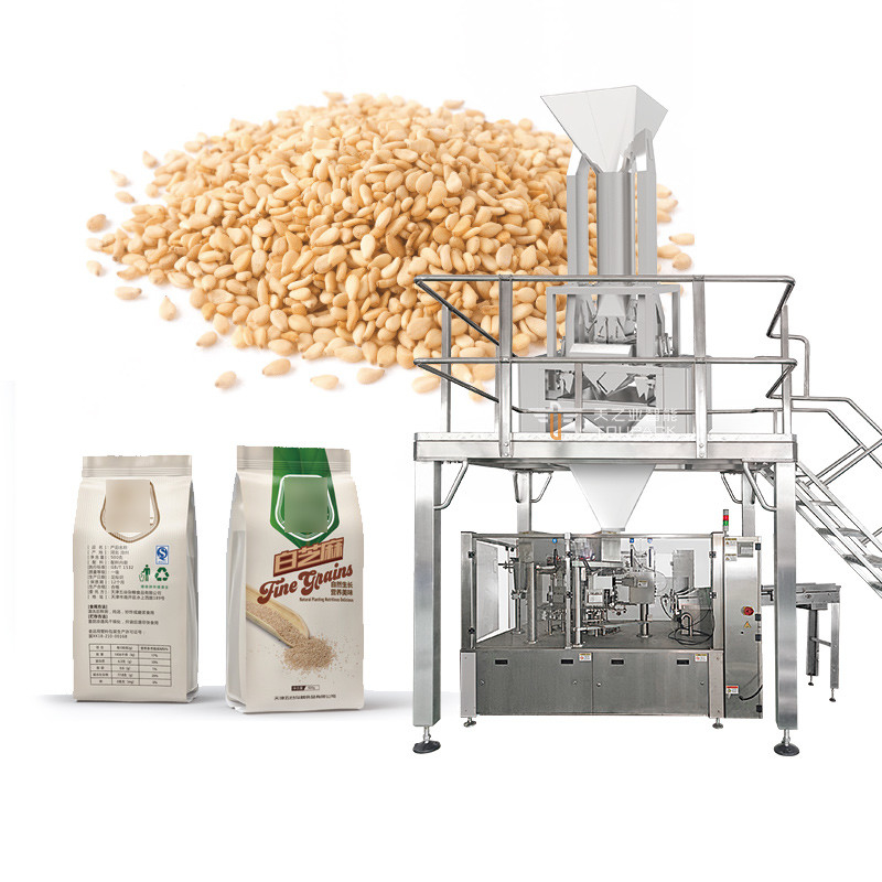 Personalizado 1kg 2kg 5kg Cereales de frijoles Alimentos para perros Maní Frutas Secas Arroz Bolso de bolso Bocadillo Granulado Embalaje Máquina Fabricante