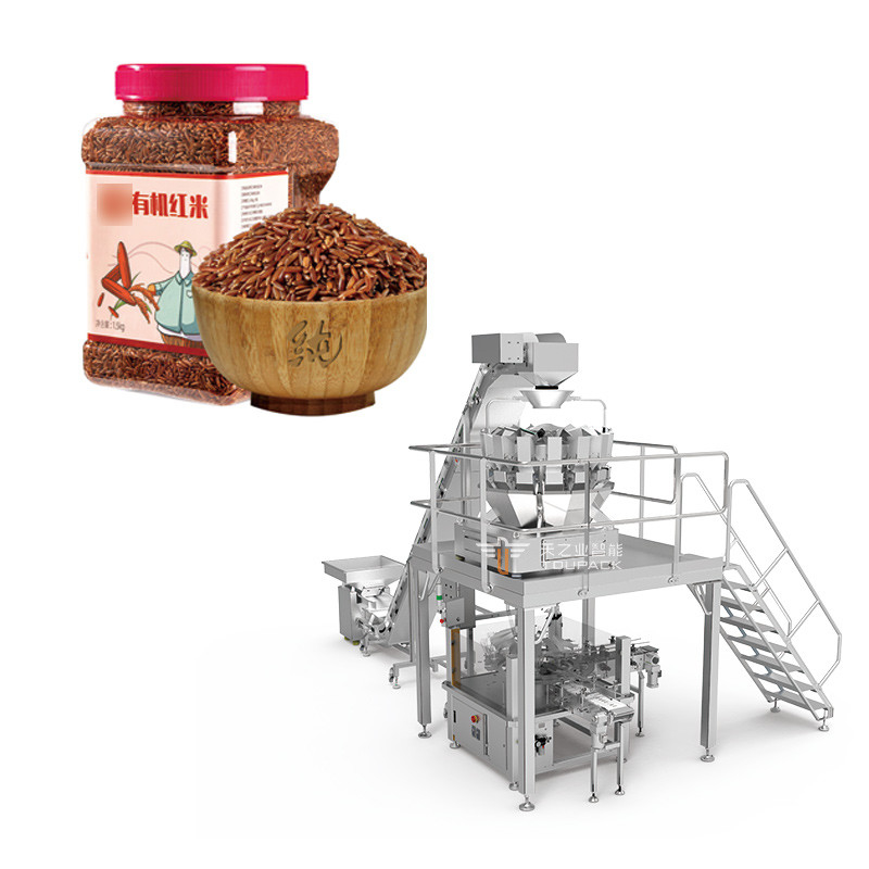 Peso lineal de granos máquina de pesar y empacar avena 240g 500g máquina de empacar cacahuetes enlatados