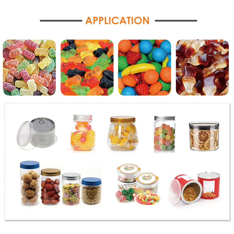 Máquina de llenado de latas de caramelo suave máquina de llenado de caramelo gomoso máquina de llenado de oso 14 cabezas máquina de embalaje de pesas