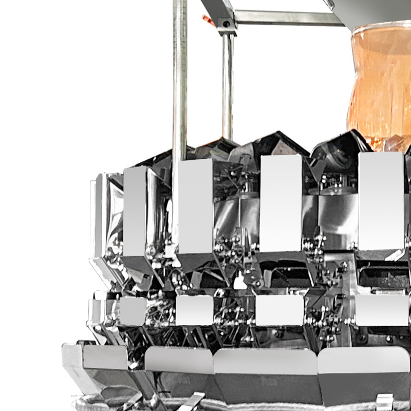 Peso multicabeza nueces alimentos frutas secas chocolate frijoles pollo dulces galletas bananas papas fritas cremallera bolsa de empaque máquina