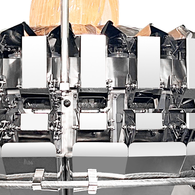 Peso multicabeza nueces alimentos frutas secas chocolate frijoles pollo dulces galletas bananas papas fritas cremallera bolsa de empaque máquina