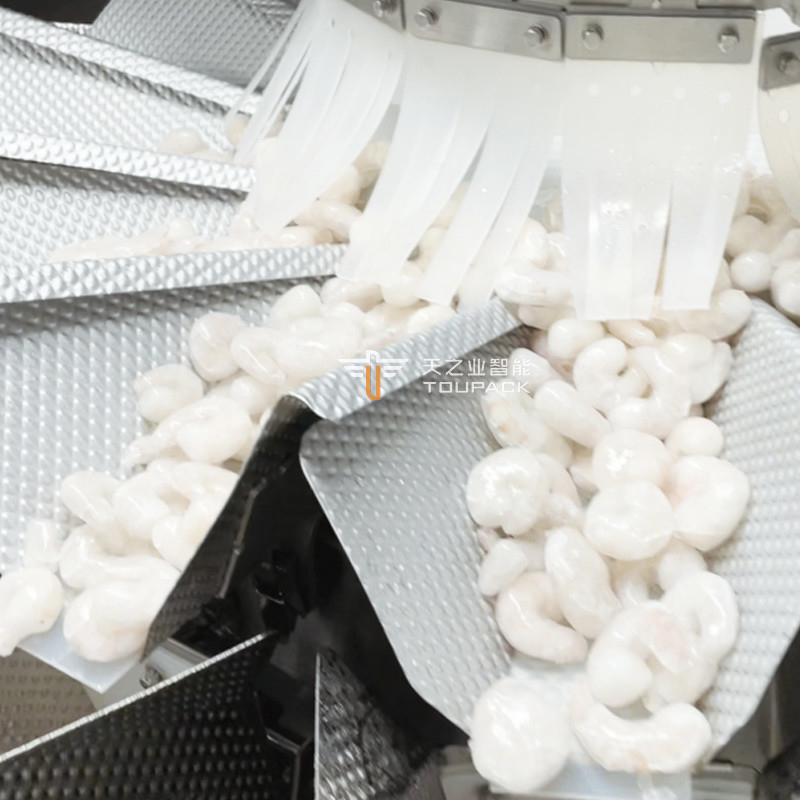 Máquina empacadora de bolsas de forma irregular multifunción para pollo con palomitas de maíz, bolsa de pie automática, máquina empacadora Doypack de cerdo congelado