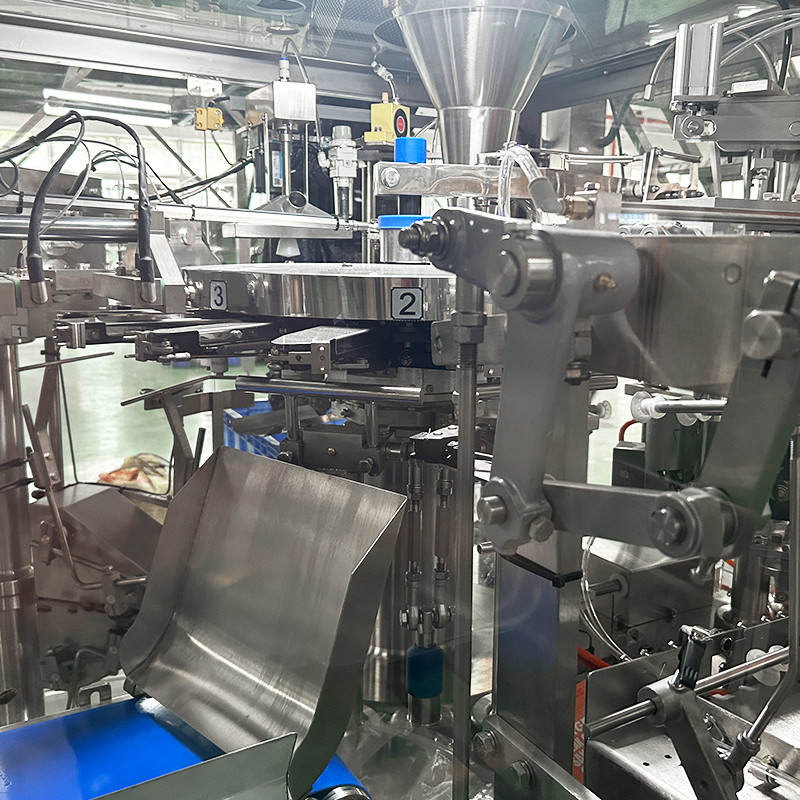 Máquina empacadora de bolsas de forma irregular multifunción para pollo con palomitas de maíz, bolsa de pie automática, máquina empacadora Doypack de cerdo congelado