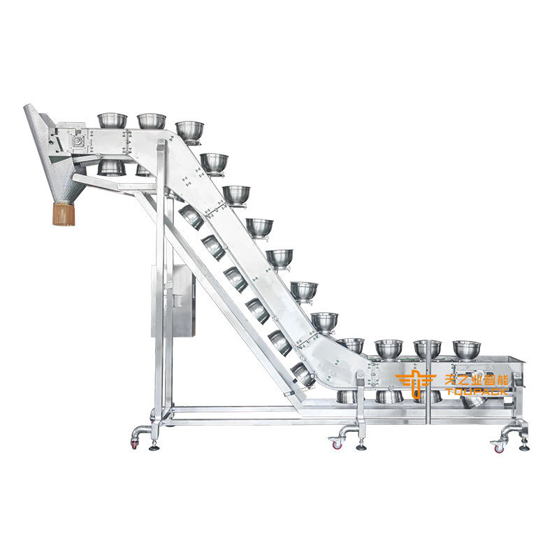 Maquinaria transportadora tipo cuenco Elevador en Z Acero inoxidable Elevador de cuenco inclinado Transportador para carne y alimentos congelados