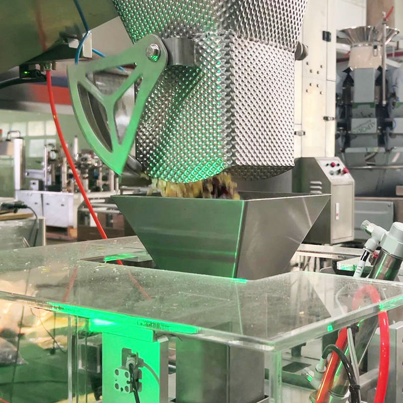 Máquina Empaquetadora de Bolsas Prefabricadas para Alimentos para Aves, Alimentos para Perros, Alimentos para Gatos; Equipo de Empaquetado Multifuncional para Gránulos; Máquina de Pesaje Multicabezal