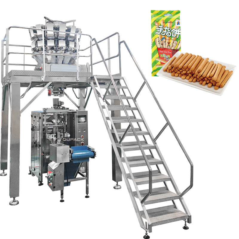 Máquina Empaquetadora de Sobres de Snacks Totalmente Automática para Alimentos de Snacks, Papas Fritas, Palomitas de Maíz, Envasado Doypack con Inyección de Nitrógeno