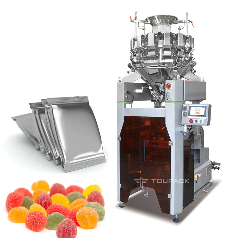 Máquina de embalaje vertical totalmente automática Máquina de llenado de bolsas de pasta Máquina de embalaje de pesas multicabeza para pasta cruda Fusilli