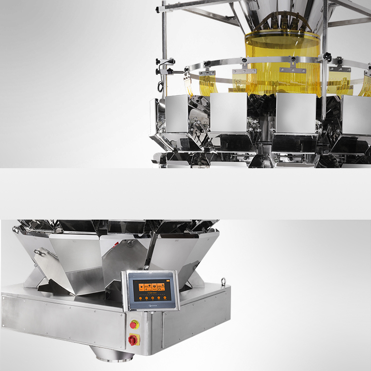 Maquinaria de envasado automático de ensaladas en bolsas de alta velocidad para máquina empacadora de frutas secas con pesadora multicabezal de 14 cabezales