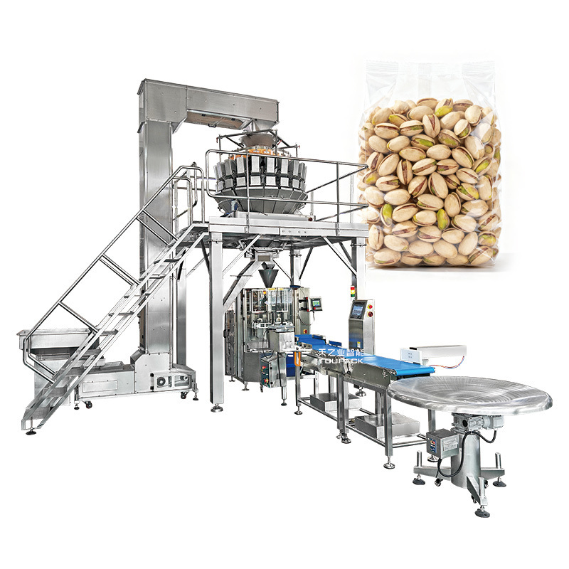Automatic Vertical Granule Bagging Dried Fruit Dry Fruits Rice Nuts Beans Candy Bag Filling Pouch 1kg 5kg Grain Packing Machine