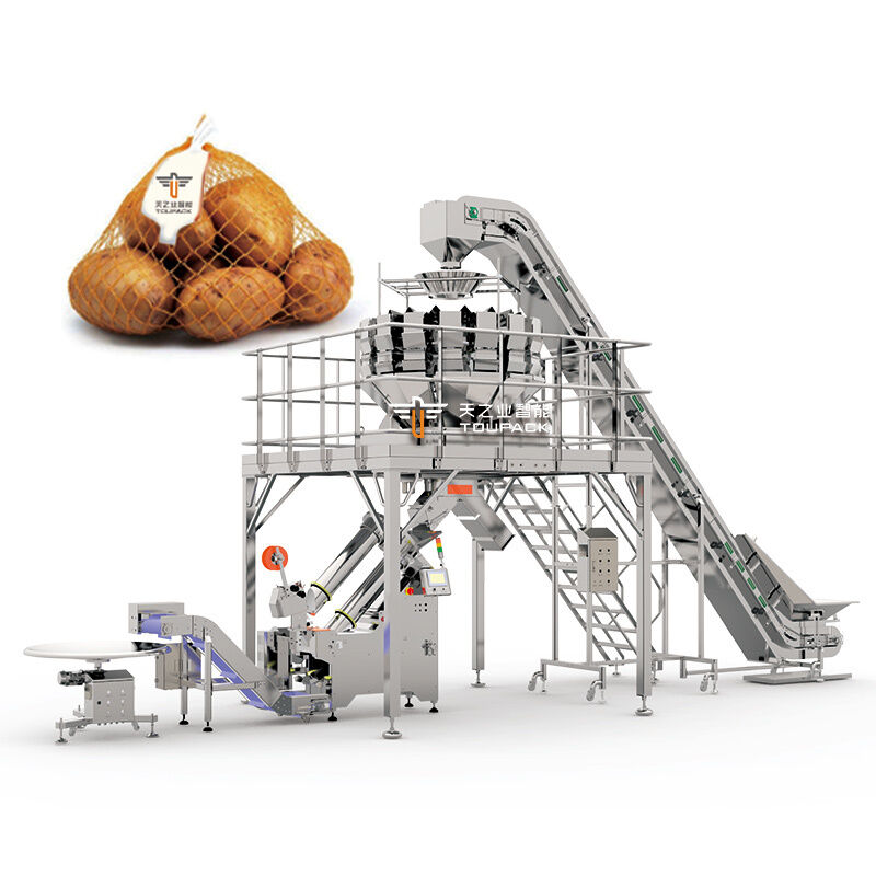 Máquina automática de recorte de redes de malla de bolsas de embalaje para cebollas papas cítricos frutas aguacates manzanas kiwis tomates y productos frescos