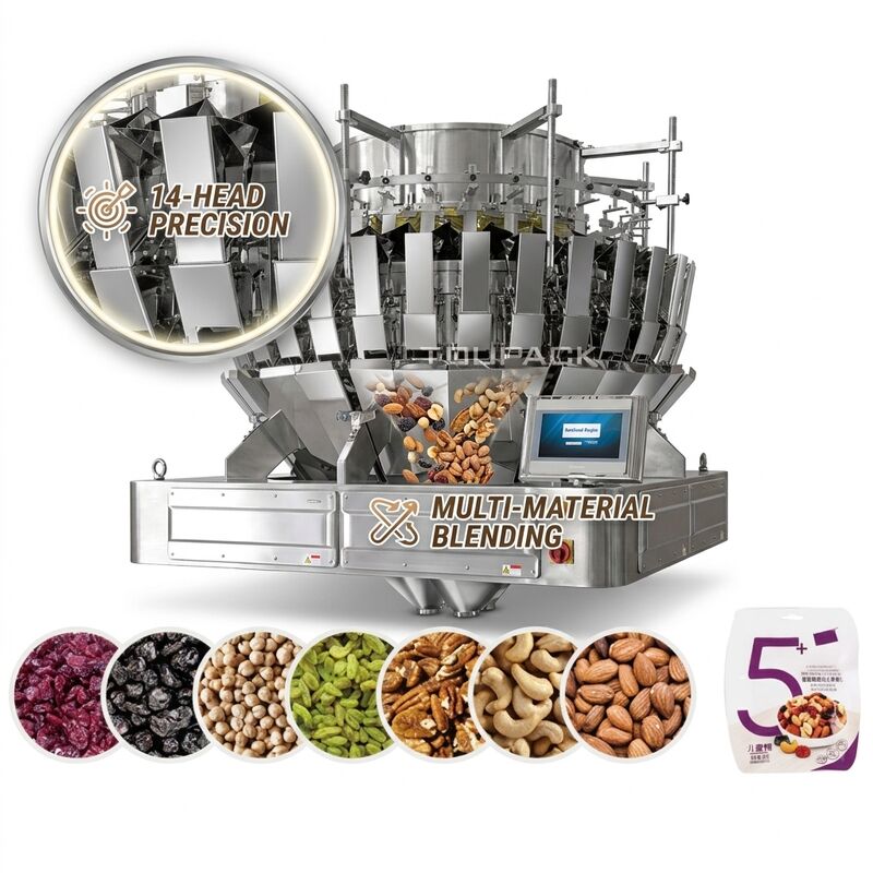 Máquina pesadora multicabezal de acero inoxidable de 10-14 cabezales con sistema de pantalla táctil