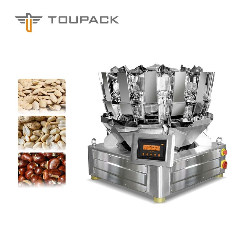 Placa llana Dimple Palte de las nueces de la máquina de Multiweight del pesador de Multihead de los gránulos del pesador 0.8/1.6L de Multihead de los gránulos