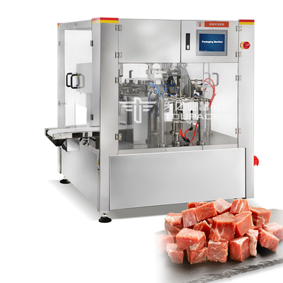 Empaquetadora preparada de antemano rotatoria automática del vacío del bolso para la empaquetadora Pre-hecha de aislamiento de relleno del vacío del bolso de la carne
