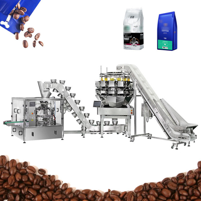 Relleno automático del café del pesador principal cuantitativo de Bean Bag Packing Machine With 14 Multihead