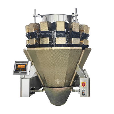 Combinación de pesaje de alimentación por tornillo automático para llenar alimentos pegajosos Carne de oro oscuro Pesador multicabeza