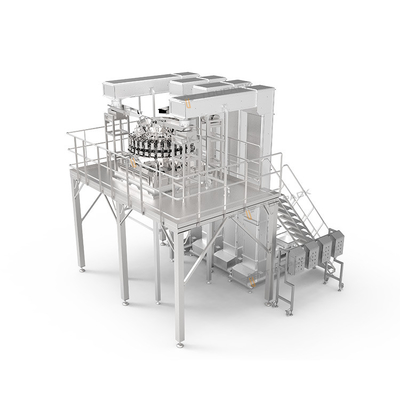 32 Pesadora de cabeza Máquina de llenado automático alimentos hinchados Cereales de maíz Flakes de papa Chips de plátano Nachos Nueces máquina de embalaje