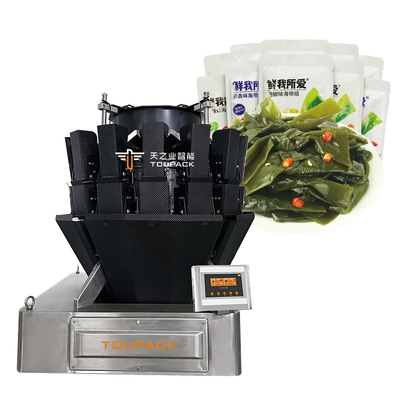 Combinación de pesas de alimentación por tornillo de algas automáticas de llenado de productos pegajosos alimentos carne pescado carne de res pollo pesador multicabeza