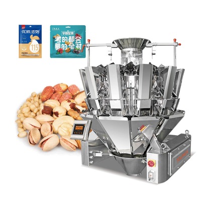 Máquina de embalaje de granulados de pesas de cabeza múltiple para galletas Máquina de embalaje secundario de alimentos para mascotas