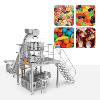 Máquina de llenado de botellas de caramelos gomosos palomitas de maíz contando llenando tarro de embalaje máquina de embalaje
