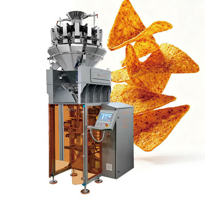 Máquina automática de pesaje y envasado de snacks para patatas fritas, frutos secos, caramelos y gránulos, 5-200g, línea de envasado con sensor digital de alta velocidad