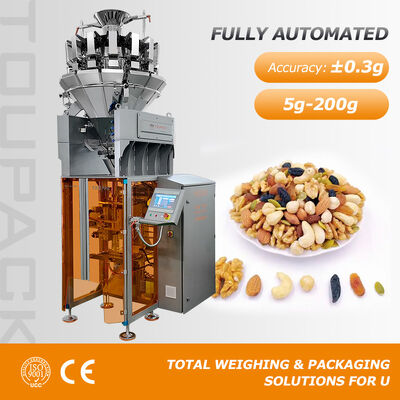 Máquina empacadora de pesaje automática Máquina empacadora de pesaje de gránulos de refrigerios de alta velocidad de 5-200 g