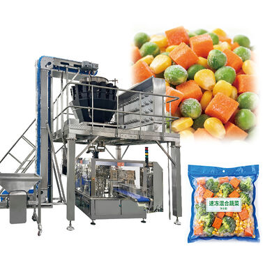 Máquina de envasado de verduras congeladas con pesador multicabezal para fábricas de procesamiento de alimentos